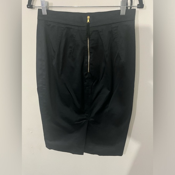 Dolce & Gabbana Black High WaisoPencil Skirt Gold Zipper with Back Slit - Picture 2 of 11